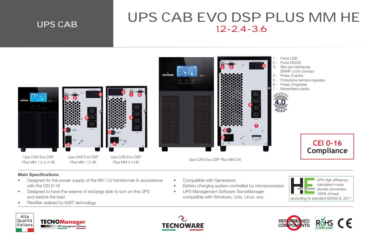 UPS Online CAB Tecnoware for MV/LV
